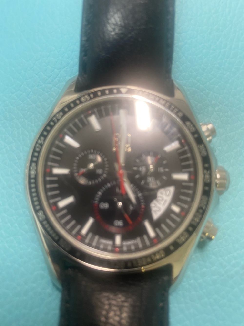 ESQ Movado Men's 7301321 Criterion Chronograph Black Leather Strap Watch